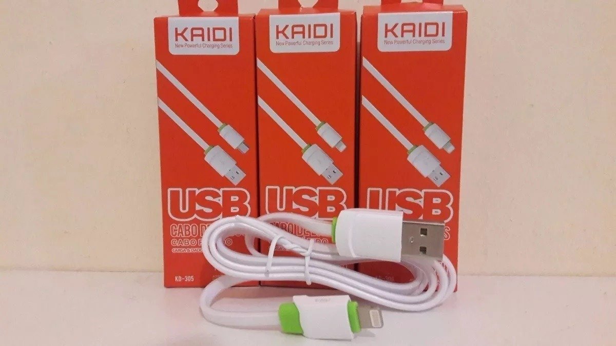 Cabo de Dado e Carregamento Turbo 1 metro USB para Micro USB KAIDI KD-305 - Imagem 5