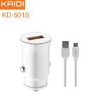 Carregador Veicular Turbo com Cabo de Micro USB KAIDI KD-501S